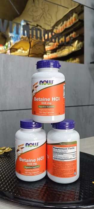Now Betaine HCL 648 mg 120 veg cap