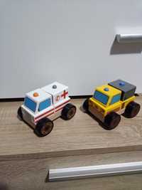 Mașinuțe de lemn Ambulanta și Pompieri