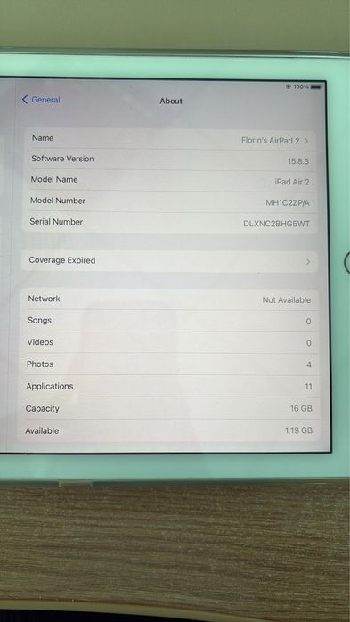 Apple Ipad Air 2th Gen 16GB Wifi+Cellular 4G Gold