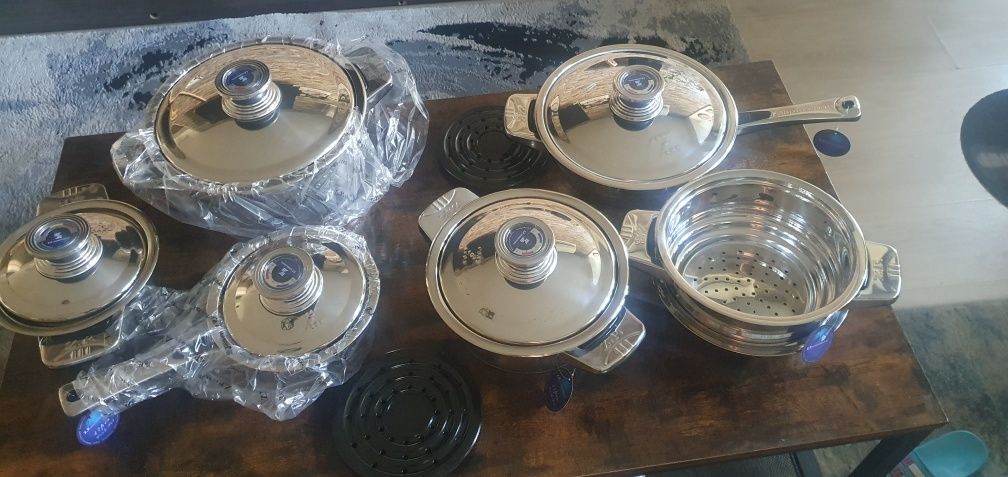 Set oale si vase inox swiss si set tacamuri premium Italy