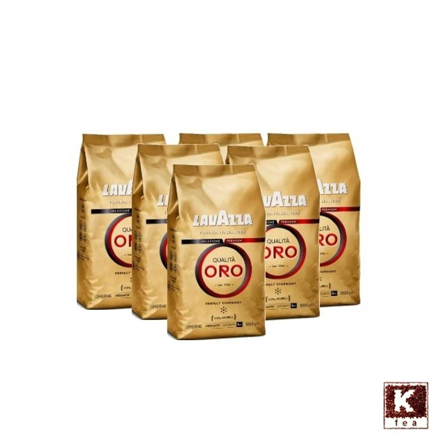 Pachet 6 x Lavazza Qualita Oro cafea boabe 1kg