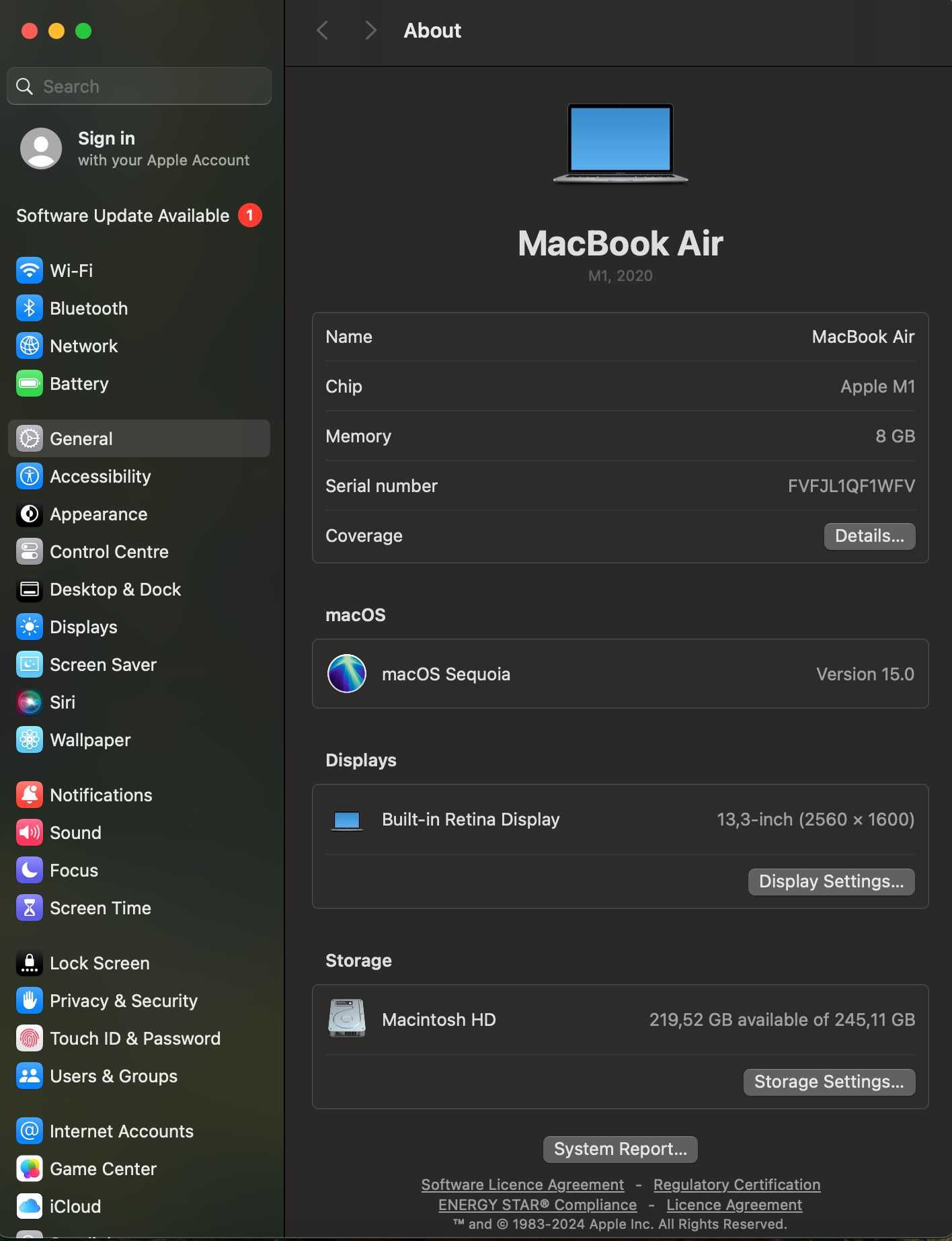 MacBook Air M1 13.3” | 8GB RAM | 256GB SSD | Отлична батерия 91%