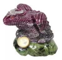 Африканска фигура дракон от Рубин и Зоисит 420,51 карата