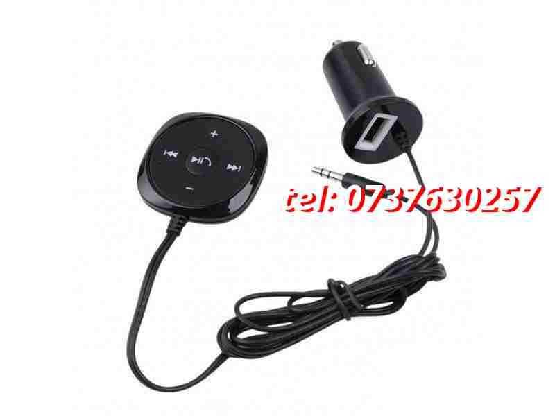 Car Kit Bluetooth Fara Fir Aux Cu Mufa Jack 35mm Cu Bricheta Si 2 X