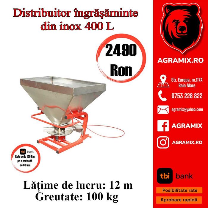Distribuitor de ingrasaminte din inox FLS400 L