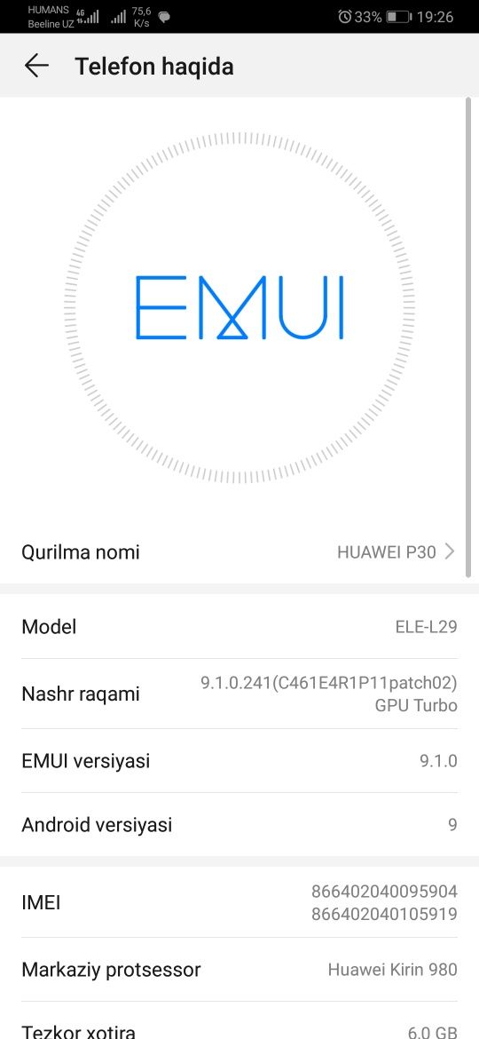 Huawei P30 8/128