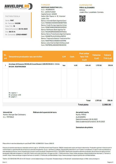 Jante aluminiu VW Golf 4 16 5x100, Cauciucuri Michelin 205 55 R16