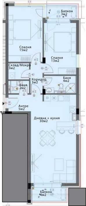 Продава се Тристаен апартамент в София, Модерно предградие - 118 кв.м за 1403 €/кв.м - Снимка #2