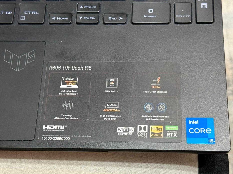 Asus TUF Dash F15 i5-12450H | RTX 3050 | 16GB RAM | 1 TB NVMe | 144 Hz