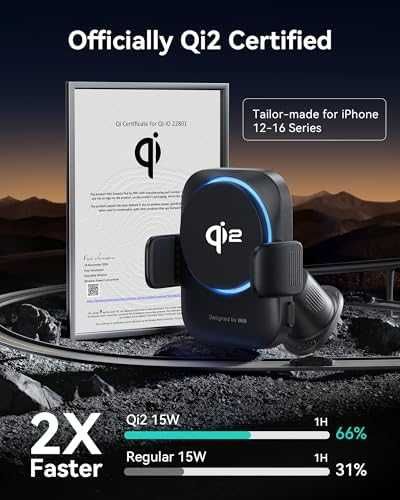 Ново Qi2 15W MagSafe Зарядно за Кола RGB Вентилатор Стабилна Фиксация