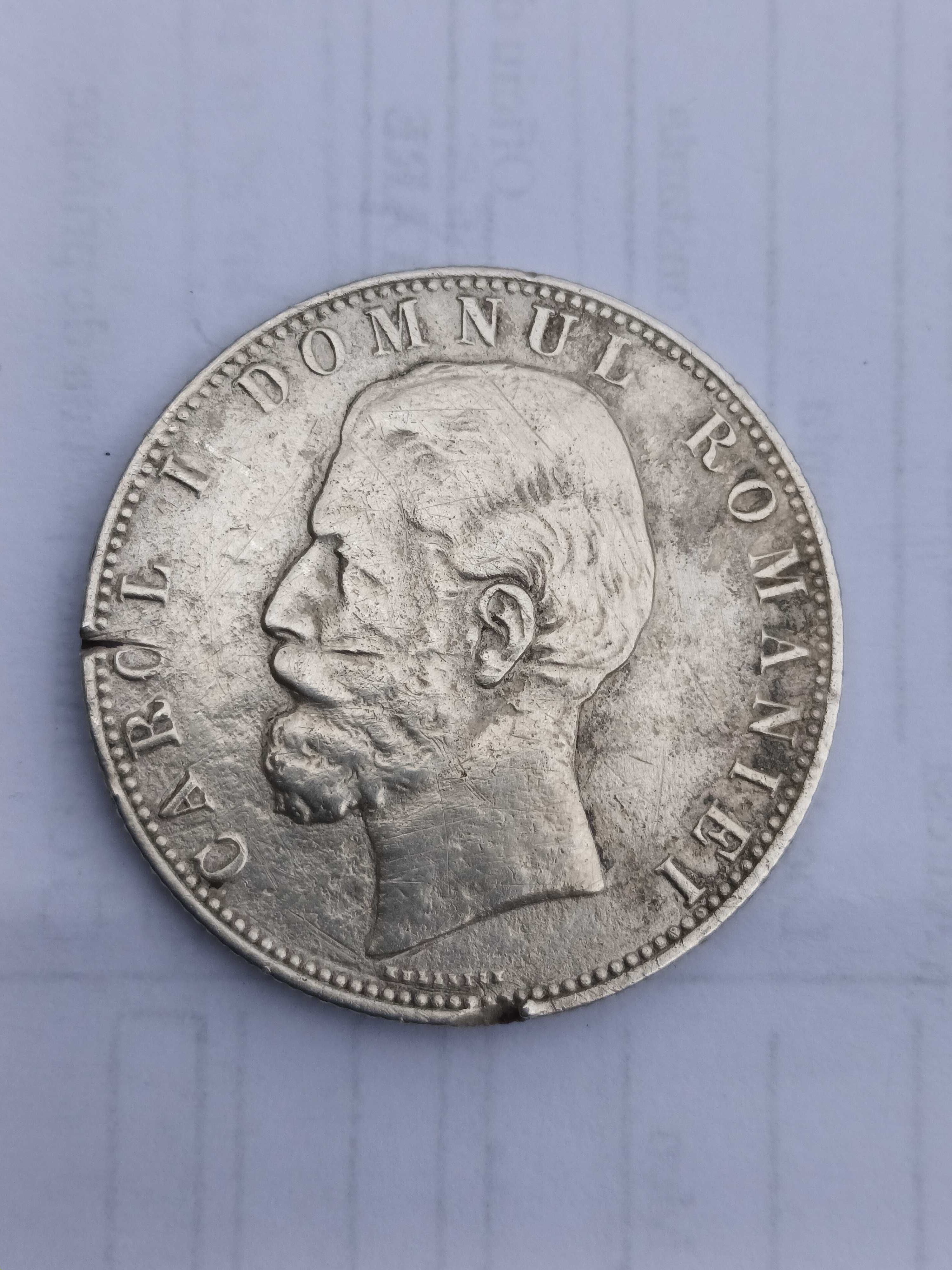 Moneda de argint 5 lei 1880