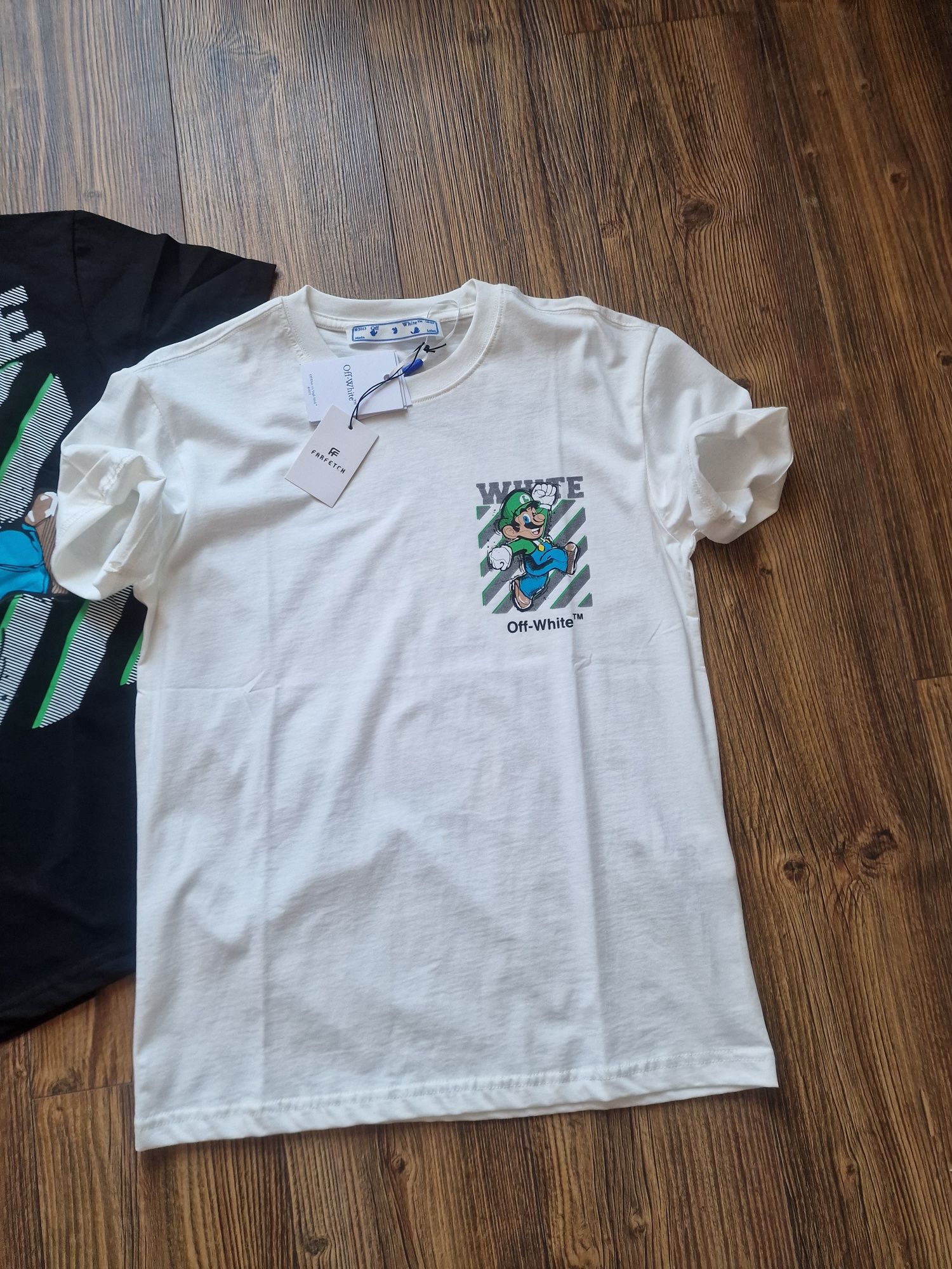 Страхотна мъжка тениска OFF WHITE & MARIO размер S M L XL