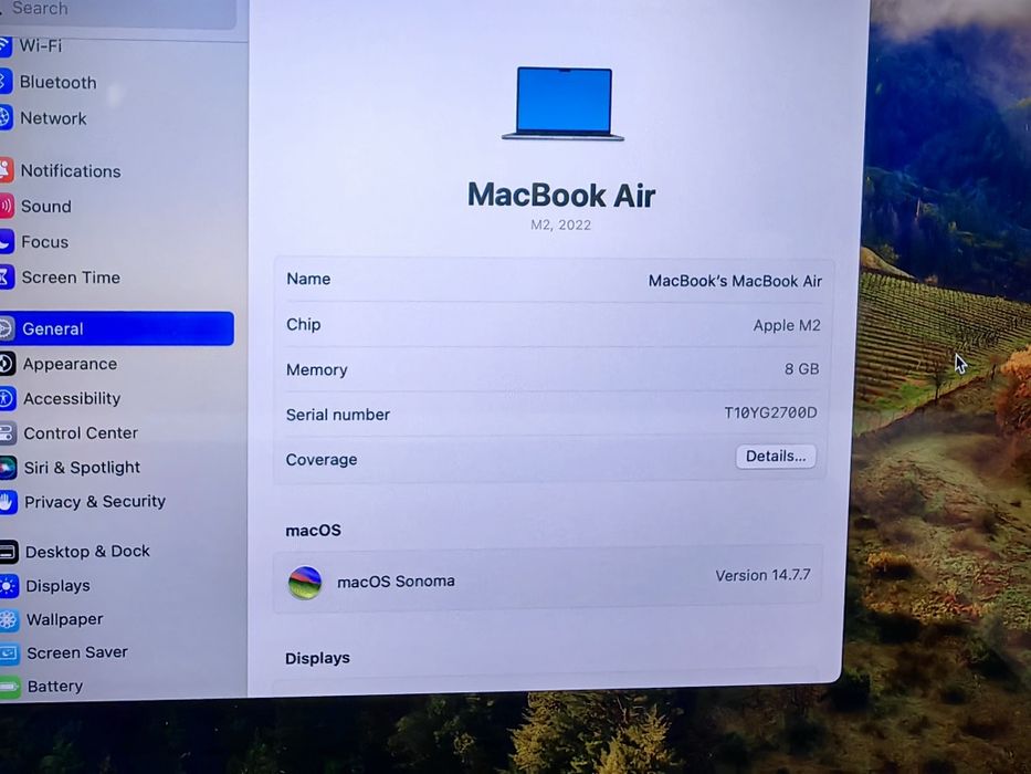 Хб! MacBook Air 2022 M2  13.6 Много добър