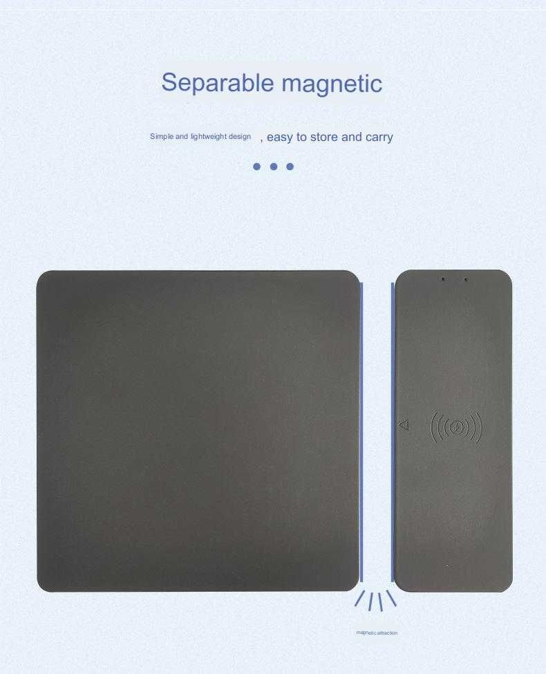 Mouse pad XXL cu incărcare Wireless Fast Charger,cu atasare Magnetica