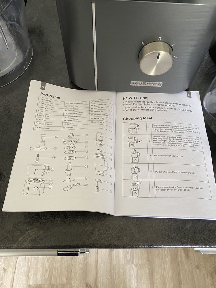 TopStrong Multifunctional food processor 1100 W