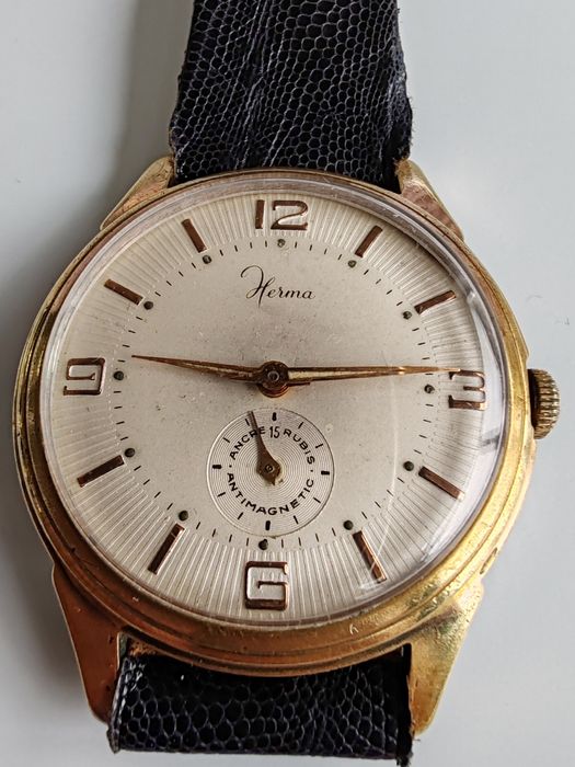 Ceas Herma Jumbo 38 mm Manual Funcționează excelent!