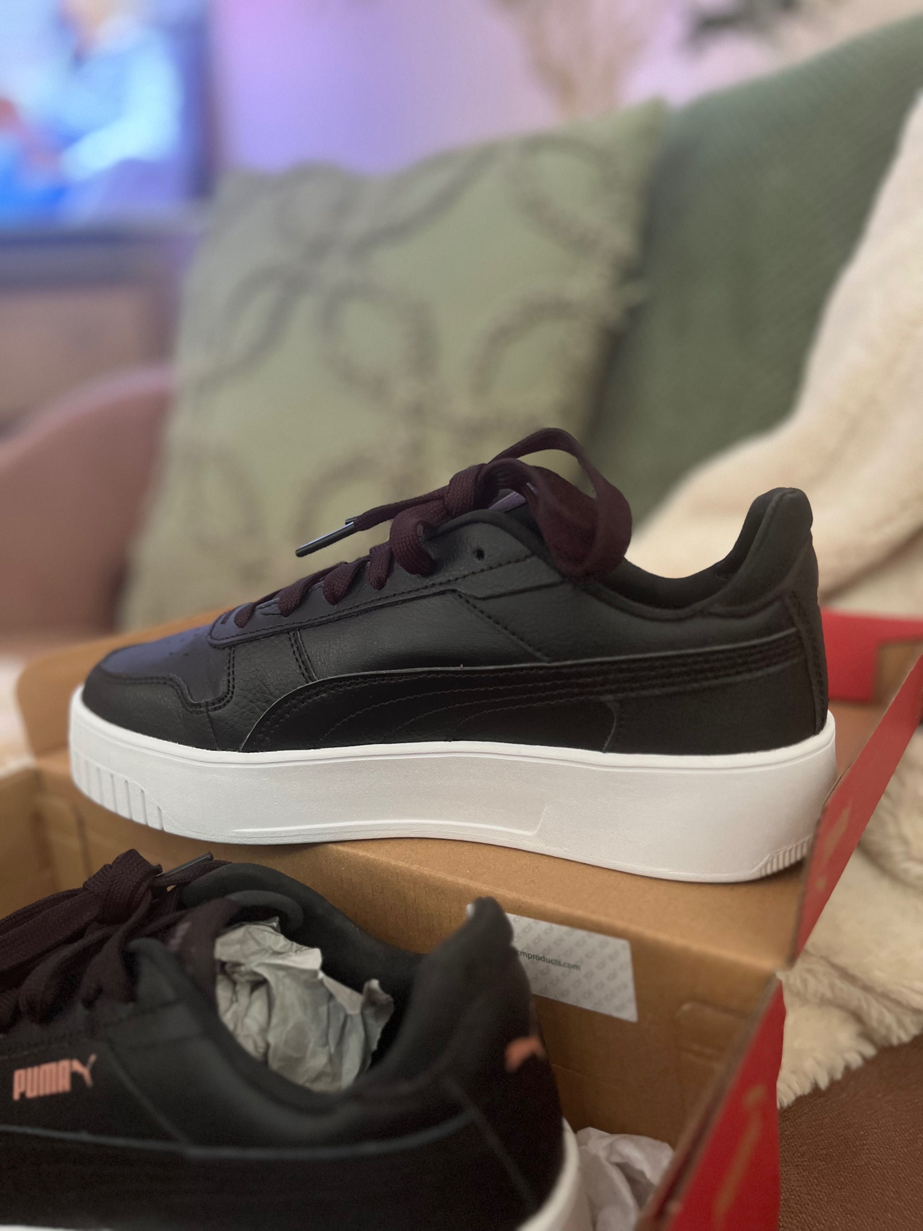 Черни кожени маратонки Puma