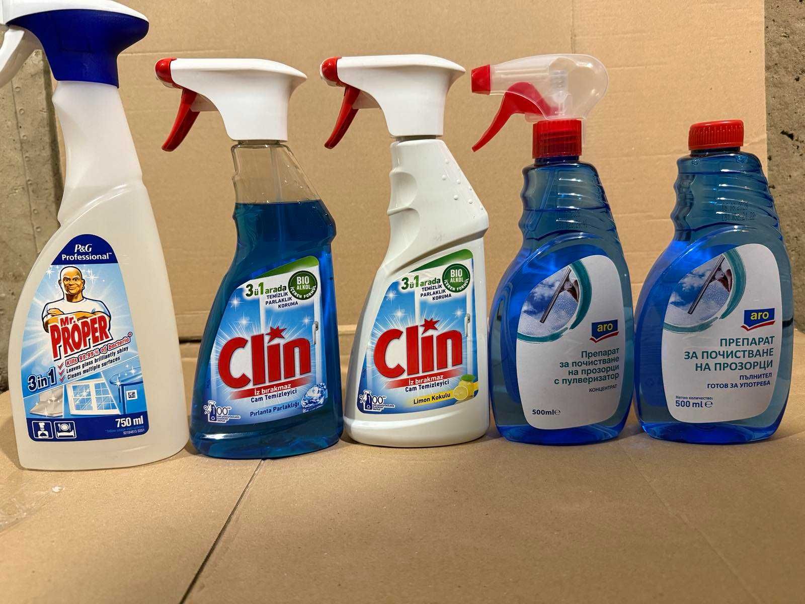 Мокри кърпи Обезмаслители Препарати за стъкла Mr. Proper, Clin, Swifer