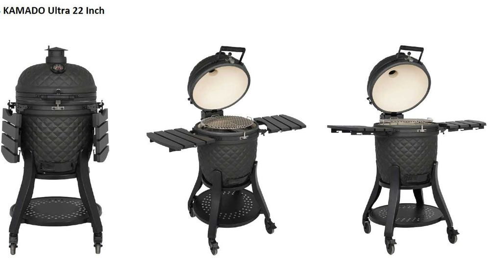22" Керамично барбекю KAMADO GRILL EGG пълен комплект *New Model 2025*