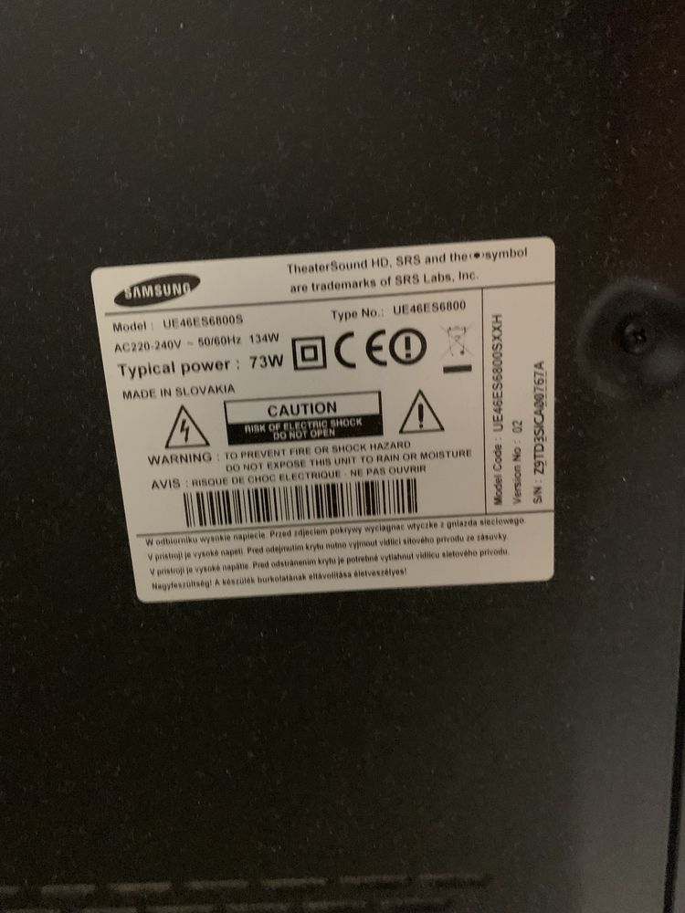 TV Samsung 46 инча,моделUE46ES6800S