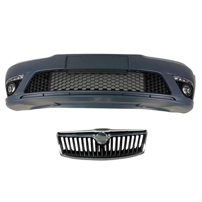 Предна броня за Skoda Octavia 2 (2009-2013) face с дневни и халогени