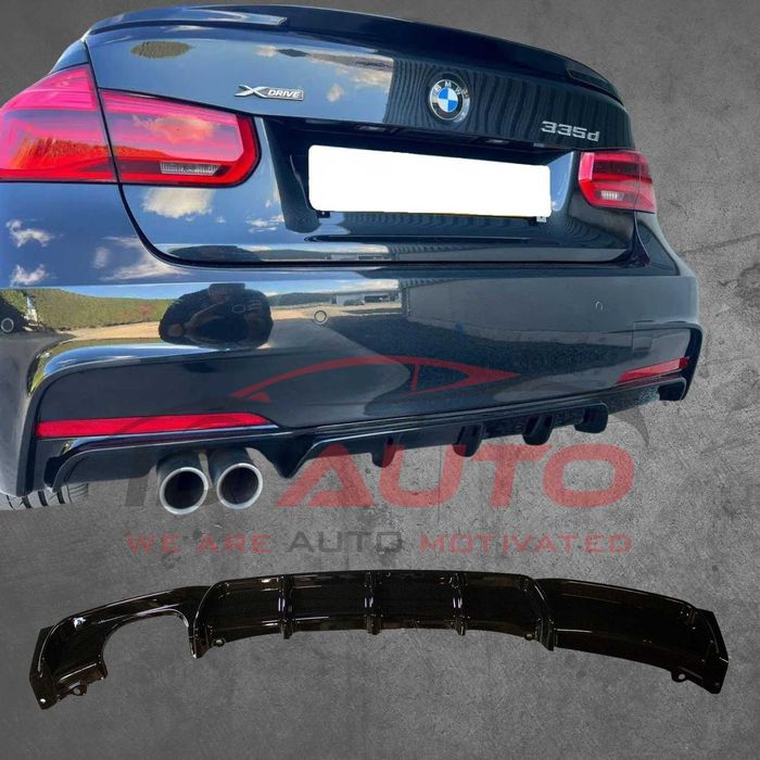 Заден дифузьор за BMW F30, за M-Tech броня, черен, спойлер бмв ф30
