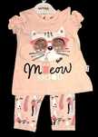 Compleu fetite pisica cu ochelari MOOD, 1-4 ani, roz, somon