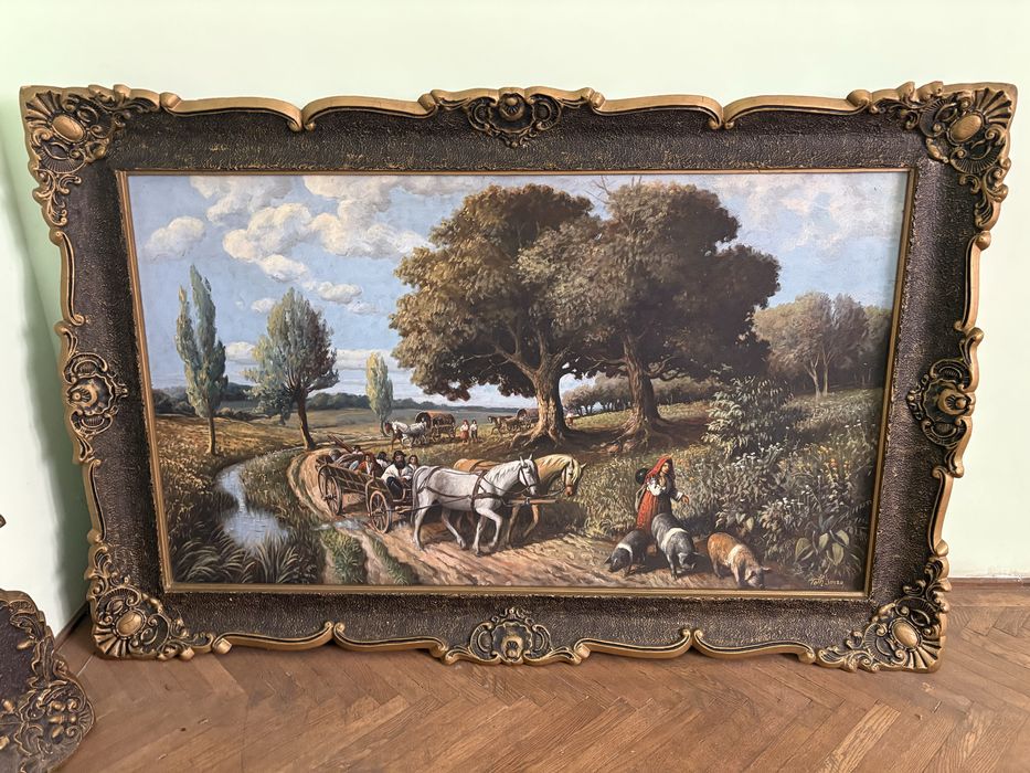 Tablouri vechi pictură ulei pe pânză