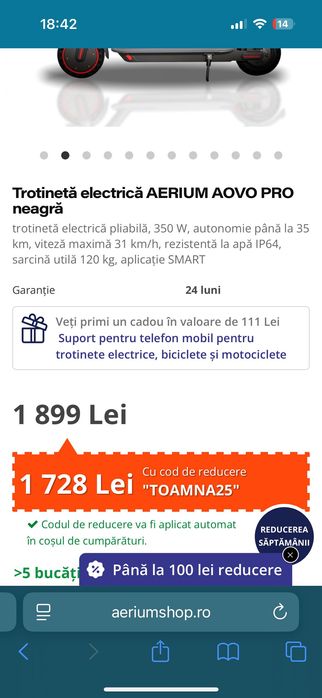 Trotineta electrica Aerium