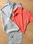 Ленен  панталон Zara & страхотна памучна блуза в коралов цвят