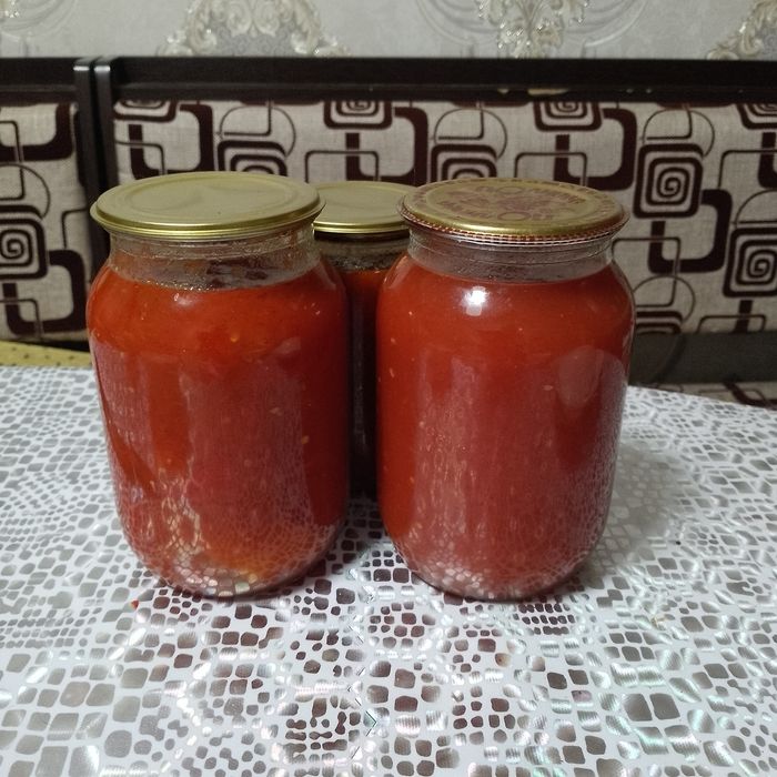 Солонина домашняя. Сок томатный. Тыква.