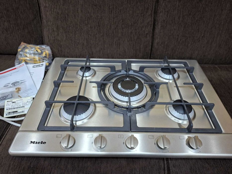 Miele KM 2033 G - Plită pe gaz inox, Gratare fonta, 750/520 mm, Noua