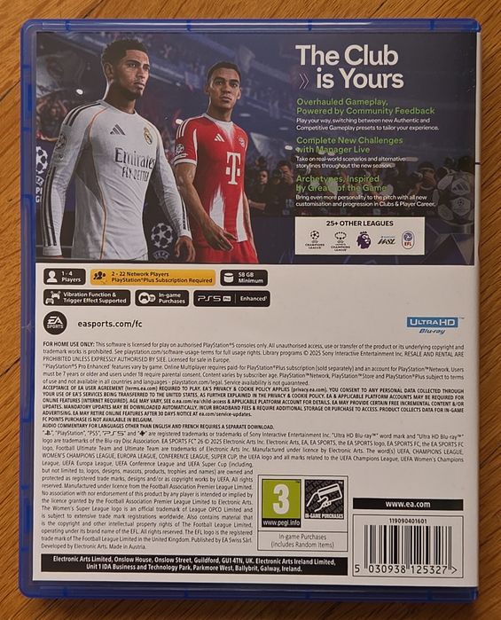 FC26 PS5 Playstation 5 FIFA 2026 FC 26 Плейстейшън диск игра футбол