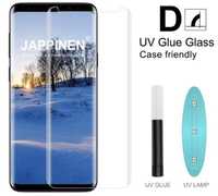 Samsung S8 S9 Plus Folie Sticla 6D Curbata Clara Adeziv UV + Lampa