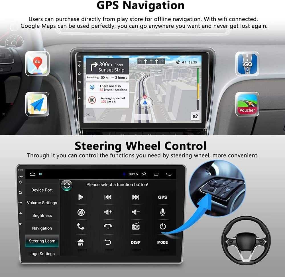 Мултимедия 7" Android 12 за Toyota RAV4 навигация GPS RDS DSP Carplay