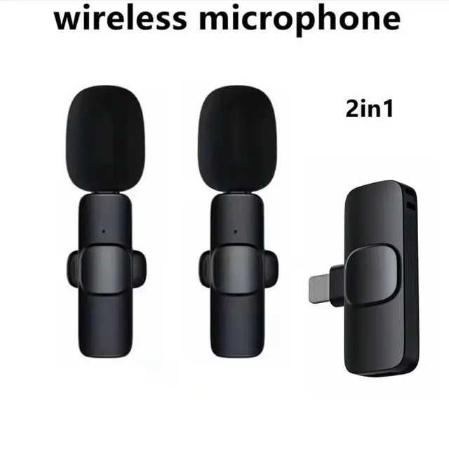 Kit microfoane lavaliera wireless iPhone - 2 microfoane, NR, Nou