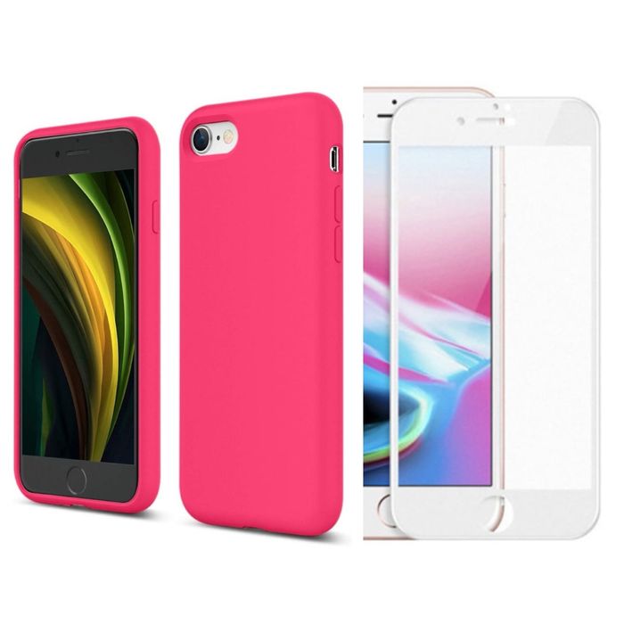 Iphone 8 Plus SE Husa Soft Case Cu Catifea + Folie Sticla 21D