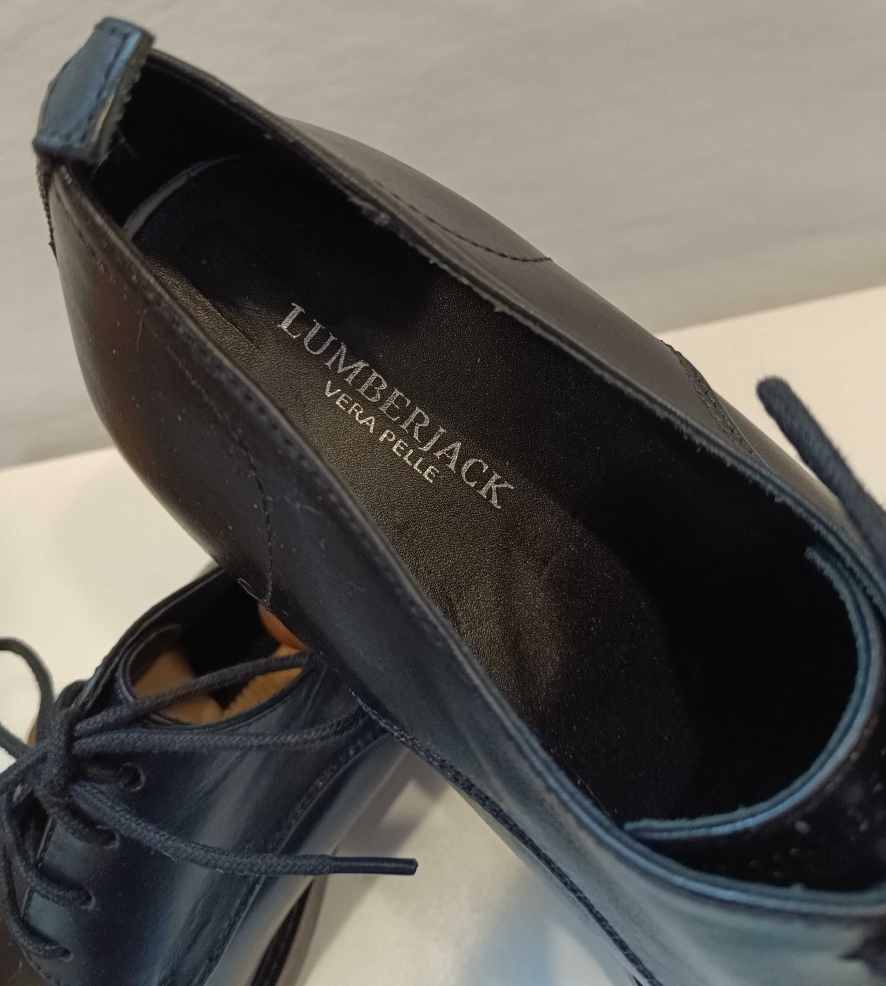 Pantofi derby plain toe 43 premium Lumberjack piele naturala moale
