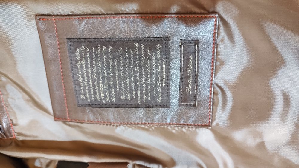 Мъжко кафяво кожено яке М