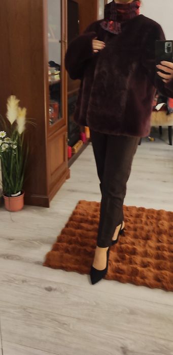 Blăniță bordo extrafină, imitație blana iepure,Orsay, mărime M-L, mode