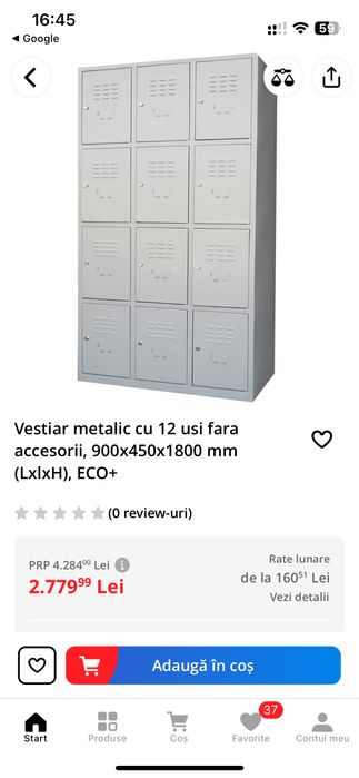 Vestiar cu 12 usi cu yale