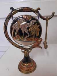 Gong rustic ornamental, din alama si cupru, inaltime 15cm