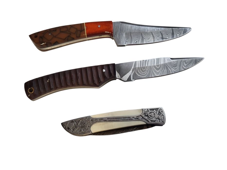 Set 3 cuțite de vânătoare otel damasc GV13