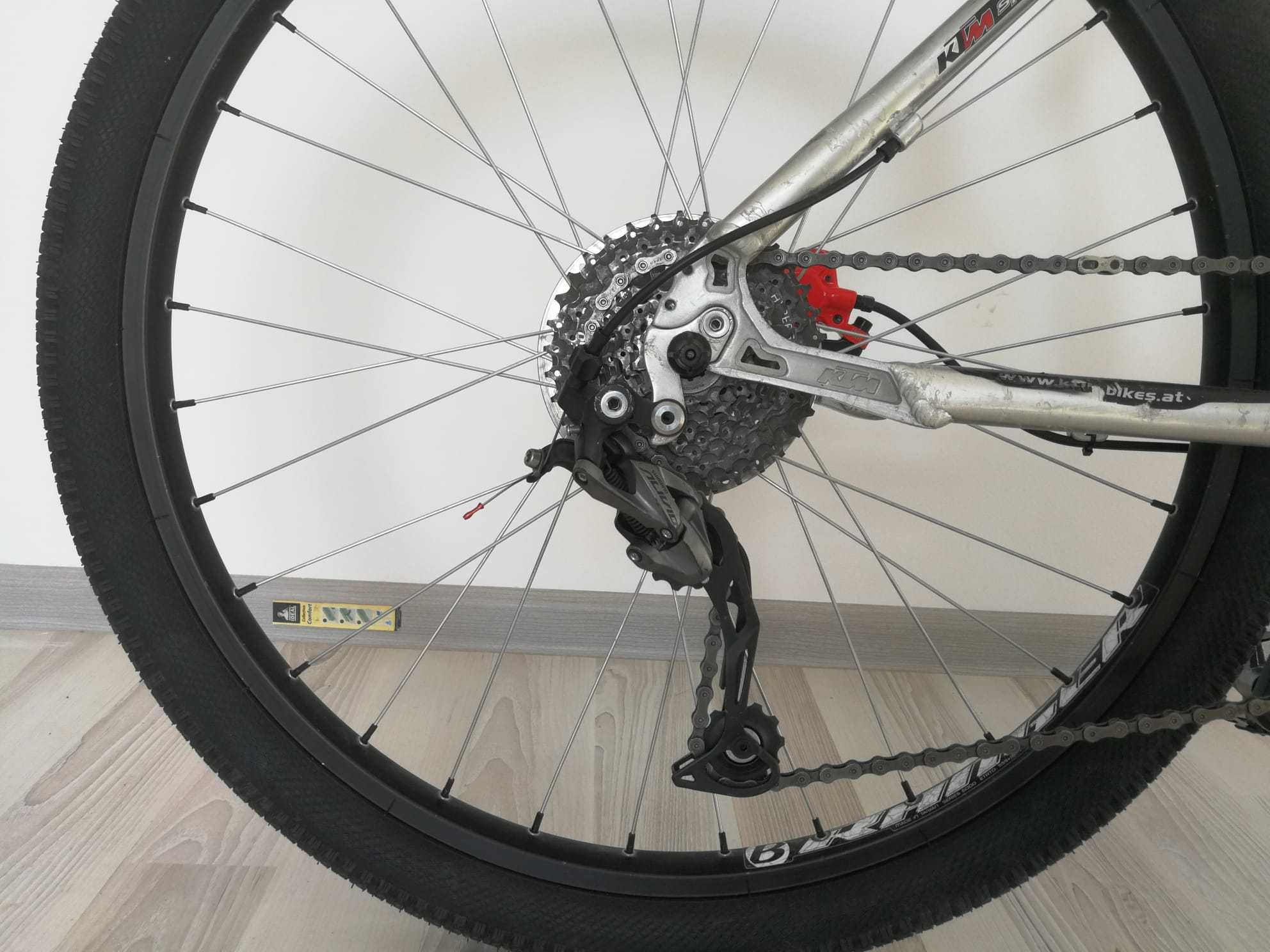Bicicleta MTB KTM, cadru aluminiu marime S, frane hidraulice disc