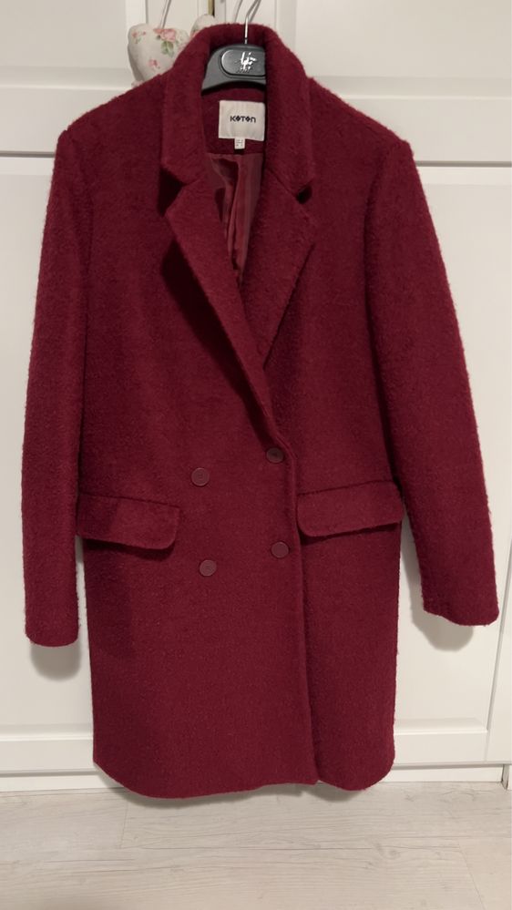 Palton dama compozitie 45% lana + bască de lână acceasi culoare