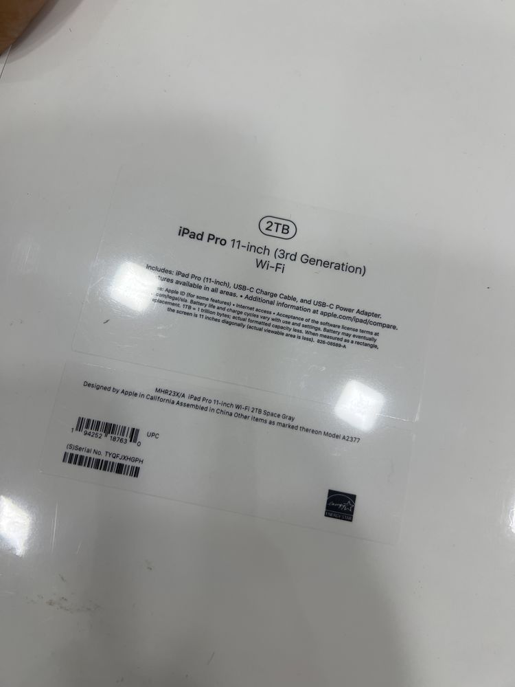 iPad Pro M1 11inch 2TB Wifi 2021