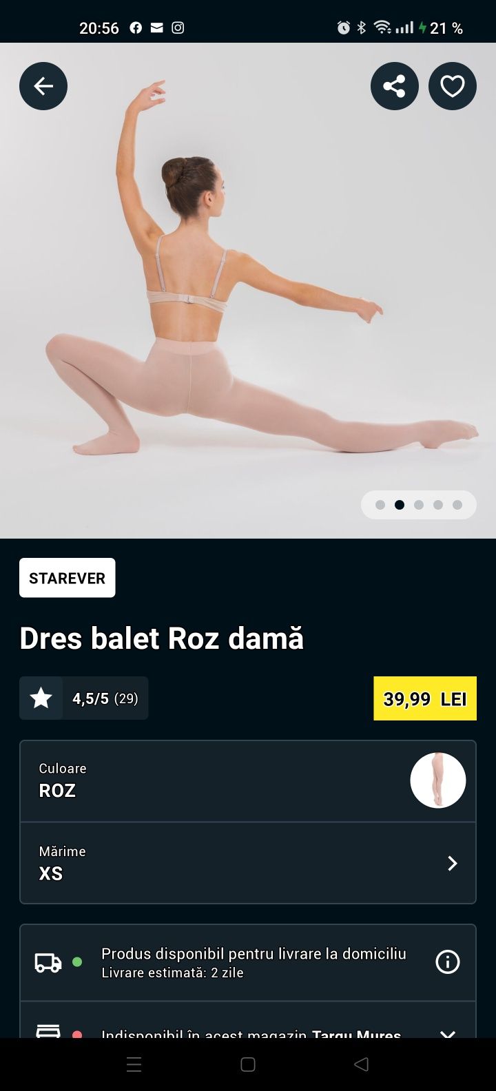 Dres balet dama roz