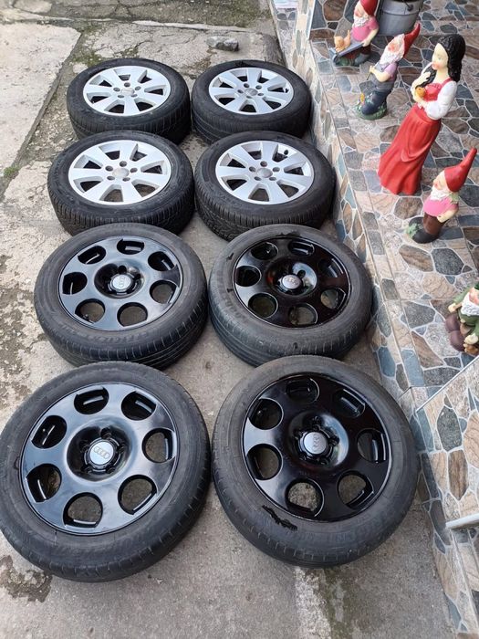 Jante audi 5x112, anvelope 205/55/r16 m+s