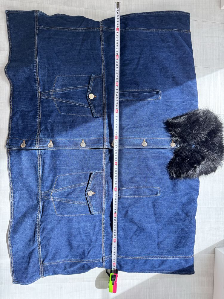 Pelerina din denim rigid PINKO