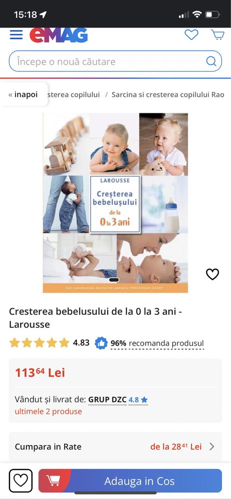 Carte Larousse “Cresterea bebelusului de la 0 la 3 ani”